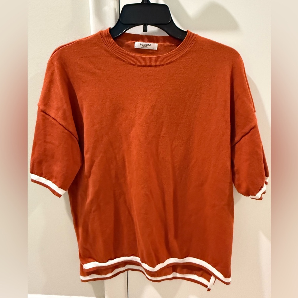 Zeagoo women’s Rust shirt sleeve sweater